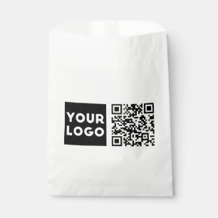 Bolsa De Papel Código QR editable y su logotipo comercial o image
