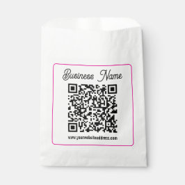 Bolsa De Papel Código QR escaneable con letra cursiva manuscrita