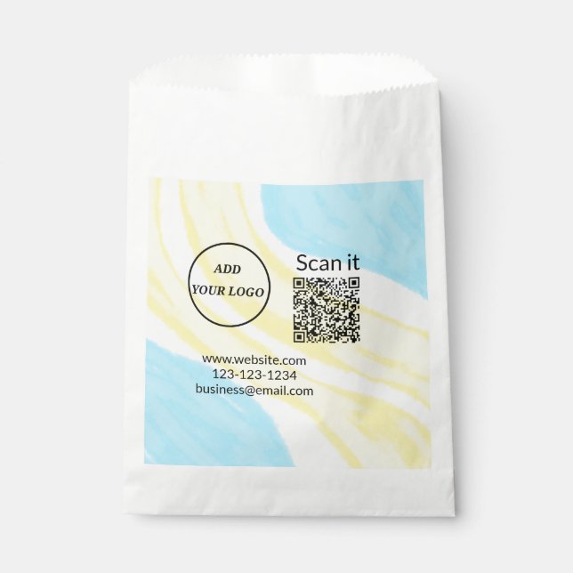 Bolsa De Papel Código qr mínimo simple agregar logo escanear códi (Anverso)