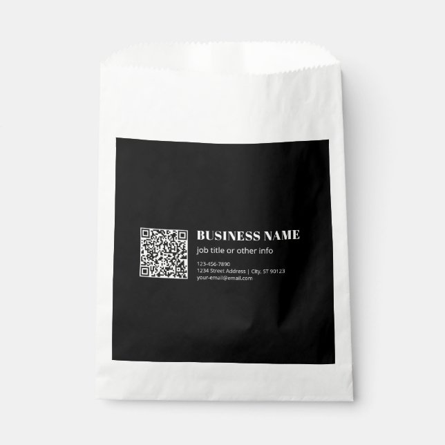 Bolsa De Papel Código QR personalizado y texto retro-moderno edit (Anverso)