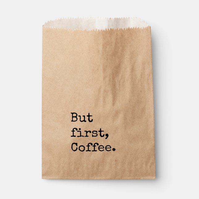 Bolsa De Papel Coffee Wedding Favor Bags Pero Primer Café (Anverso)