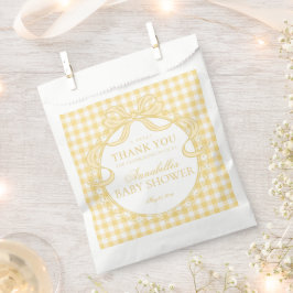 Bolsa De Papel Cojinete de encaje de gingham amarillo para postre