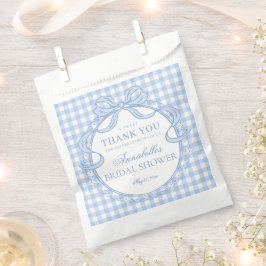 Bolsa De Papel Cojinete de encaje de gingham azul para postre de 