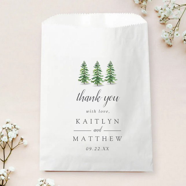 Bolsa De Papel Colección de Bodas del bosque de pinos acuarela (Subido por el creador)
