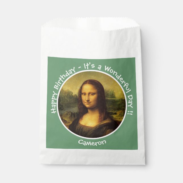 Bolsa De Papel Colección Fiesta Leonardo da Vinci Mona Lisa (Anverso)