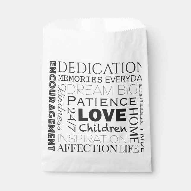 Bolsa De Papel Collage motivador de Word (Anverso)