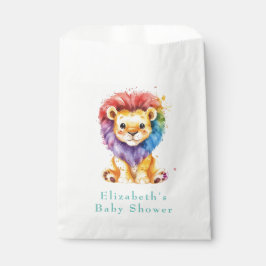 Bolsa De Papel Colorida acuarela león cualquier género Baby Showe