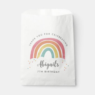 Bolsa De Papel Colorida caligrafía arcoiris Niños Cumpleaños