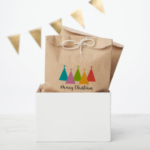 Bolsa De Papel Coloridos árboles de Navidad Kraft