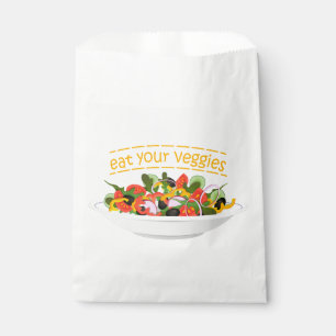 Bolsa De Papel Coma tus verduras Cita cuenco de ensaladas frescas