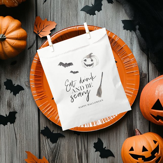 Bolsa De Papel Come Bebida Y Da Miedo | Feliz Halloween (Subido por el creador)