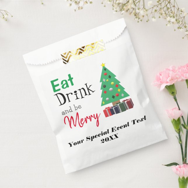 Bolsa De Papel Comer, Beber, y estar Alegre (Sellado)