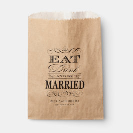 Bolsa De Papel Comer bebida y casarse con una boda personalizada
