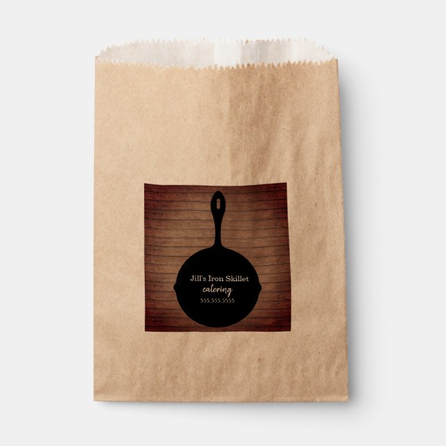 Bolsa De Papel Comida de restaurante Rústico de Iron Skillet (Anverso)