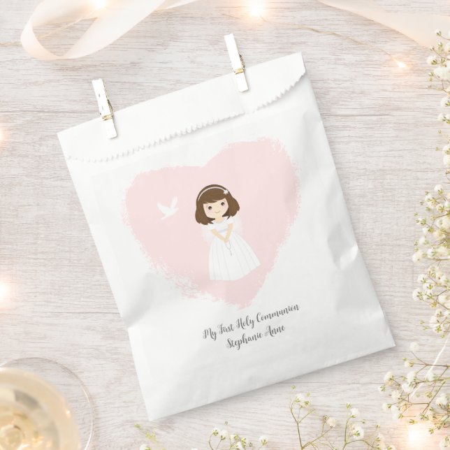 Bolsa De Papel Communion Dove Brunette Chica (Cortado)