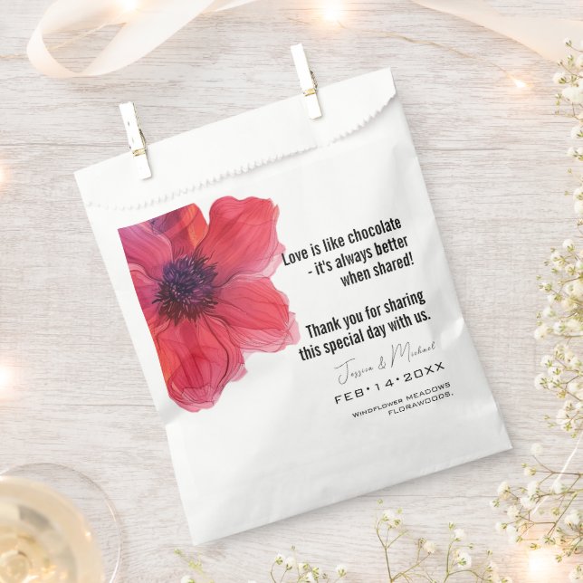 Bolsa De Papel Como el Chocolate.... Boda de Anémonas en un Sueño (Cortado)