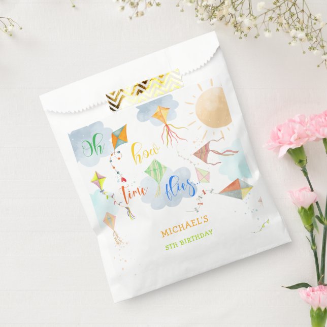 Bolsa De Papel Cómo el tiempo vuela el cumpleaños de la cometa ac (Sellado)