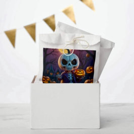 Bolsa De Papel Compañero de esqueleto del parche de calabaza