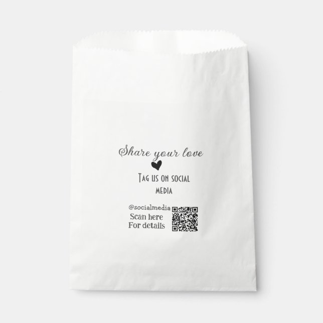 Bolsa De Papel Compartir el código QR del amor añadir detalles so (Anverso)