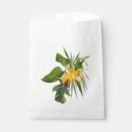 Bolsa De Papel Composición de palmas tropicales y flores.