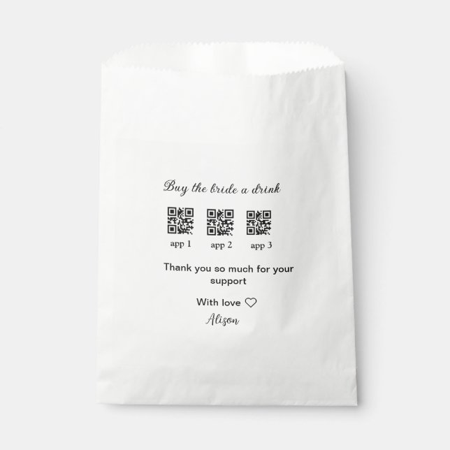 Bolsa De Papel comprar una bebida a la novia escanear código QR g (Anverso)