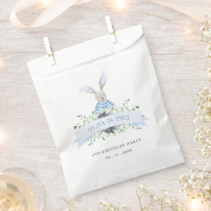 Bolsa De Papel Comprimido Blue Green Bunny Foliage Cualquier Edad