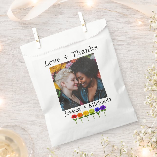 Bolsa De Papel 🌈💍 Con foto Florecer Juntos (Cortado)