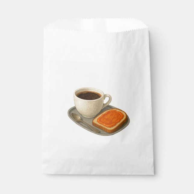 Bolsa de papel con ilustración de café y tostada (Anverso)