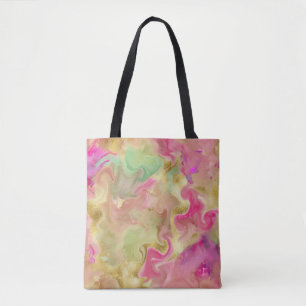 Bolsa de papel con tinta de tinta de mármol rosa,