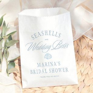 Bolsa De Papel Conchas marinas y campanas de boda: Ducha de novia