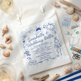 Bolsa De Papel Conchas marinas y campanas de boda Kit de recupera