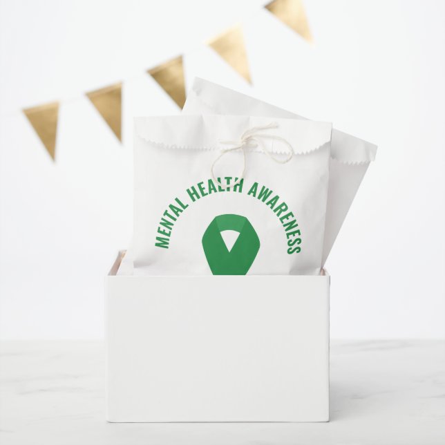 Bolsa De Papel Concienciación sobre la salud mental Cinta verde (Fiesta)