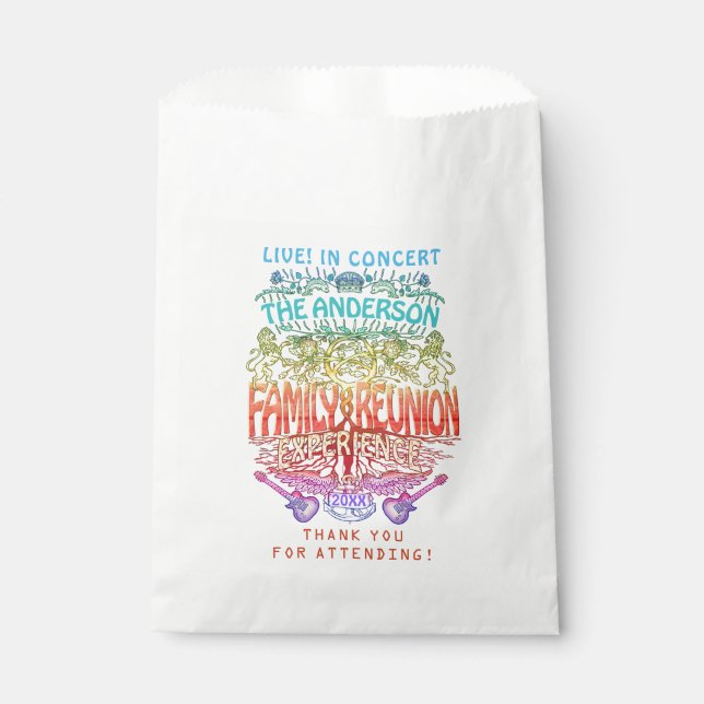 Bolsa De Papel Concierto de la banda de Reunión de Familia Retro  (Anverso)