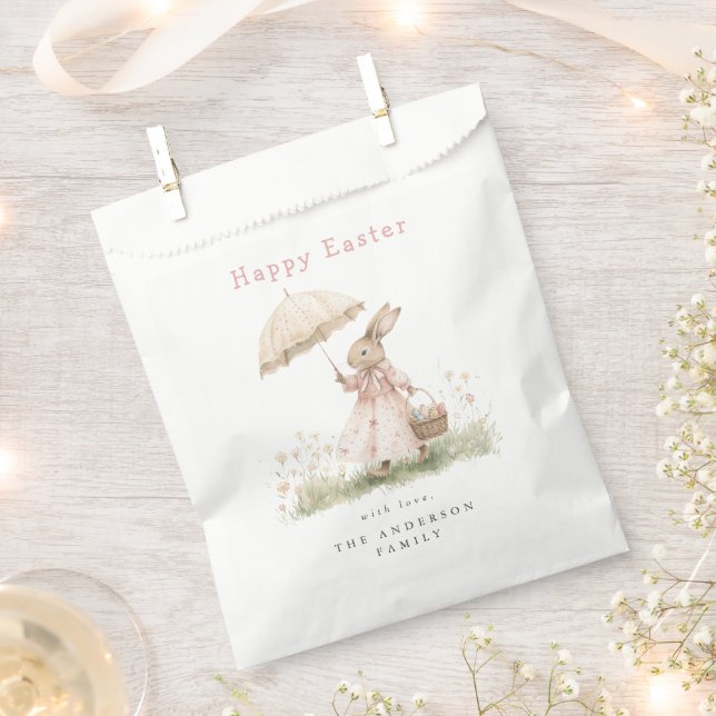 Bolsa De Papel Conejito de Pascua Pastel (Cortado)