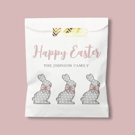 Bolsa De Papel Conejito Rosa Lindo Feliz Pascua