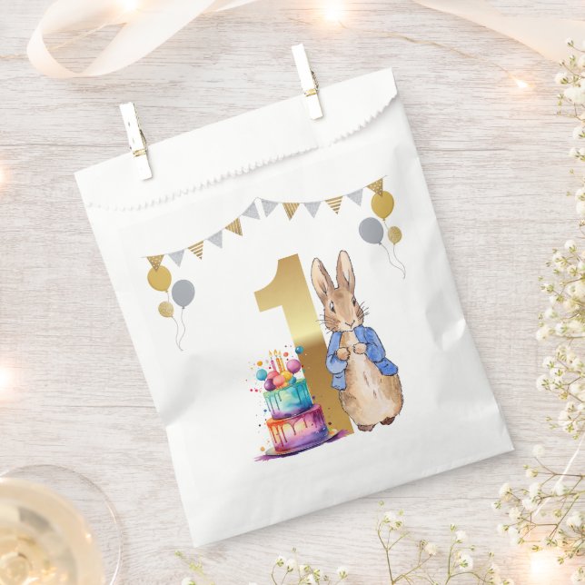 Bolsa De Papel Conejo clásico con chaqueta azul (Cortado)