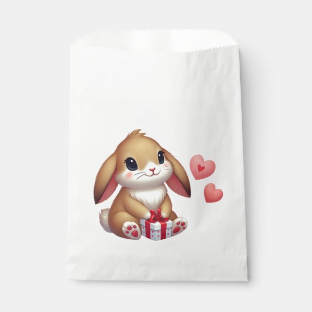 Bolsa De Papel Conejo de conejo El día de San Valentín (Anverso)