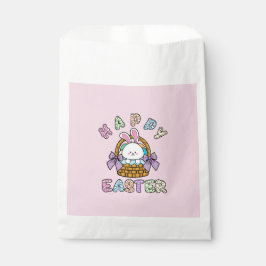 Bolsa De Papel Conejo de Pascua con cesta de huevos