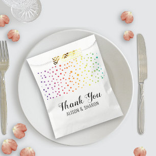 Bolsa De Papel Confeti arcoiris, árboles gracias boda lesbiana