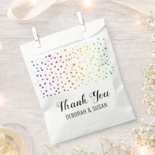 Bolsa De Papel Confeti de arcoíris, árboles Gracias boda lesbiana
