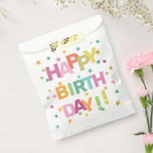 Confeti y Estrellas de Texto Colorido Feliz Cumple
