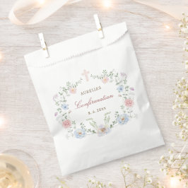 Bolsa De Papel Confirmación de marco floral elegante