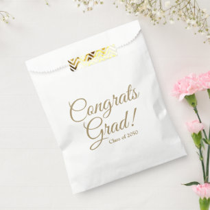 Bolsa De Papel Congrats grad clase de guión oro año elegante