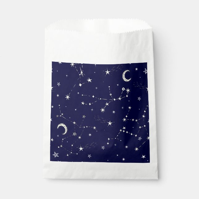 Bolsa De Papel constelación celestial de estrellas de luna azul (Anverso)