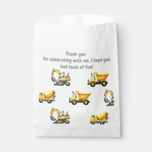 Bolsa De Papel Construcción, camioneta amarilla de volcado (Anverso)