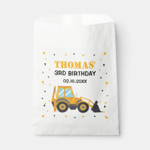 Bolsa De Papel Construction birthday excavator truck Favor Bag