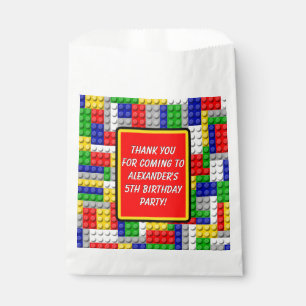 Bolsa De Papel Construir Blocks Primarios de color Cumpleaños/Fie