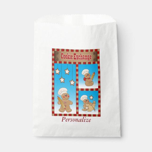 Bolsa De Papel Cookie Exchange Gingerbread Men Bakers (Anverso)