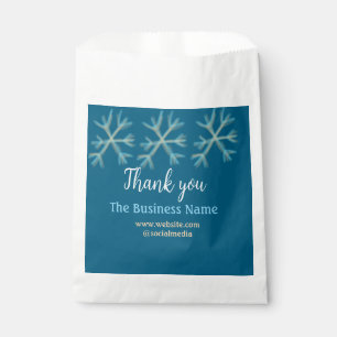 Bolsa De Papel Copia de copos de nieve naranjas azules añaden nom