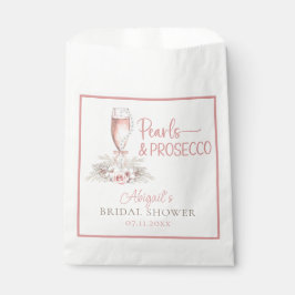 Bolsa De Papel Copo de champán boho perlas y prosecco despedida d